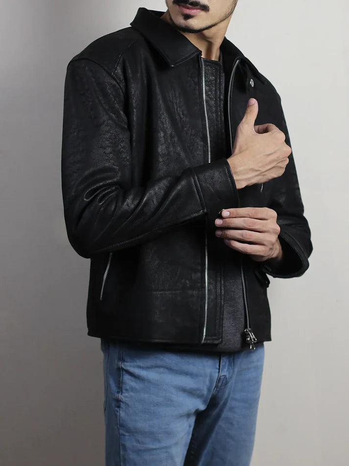 Knoxridge Men’s Black Leather Jacket