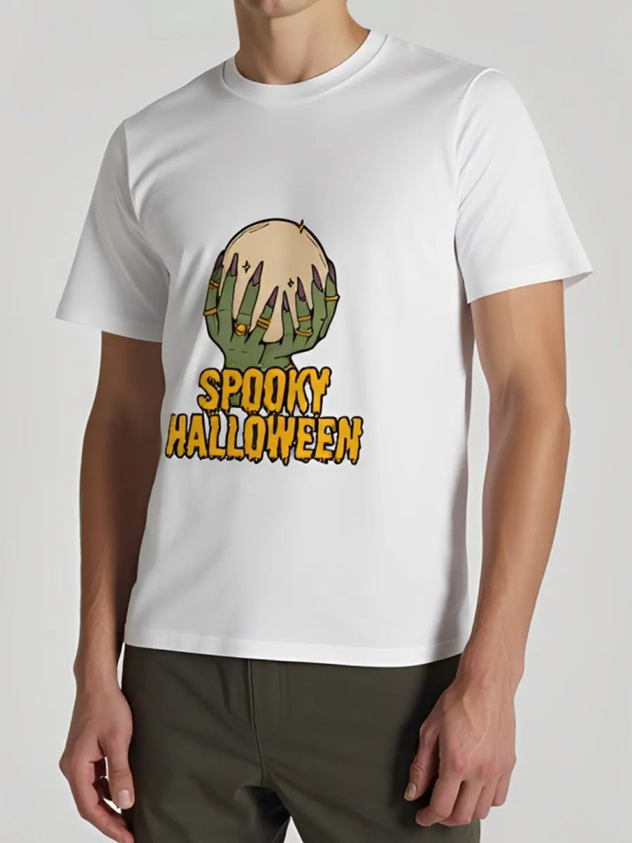 Unisex Spooky Halloween Moon Hand Graphic T-Shirt
