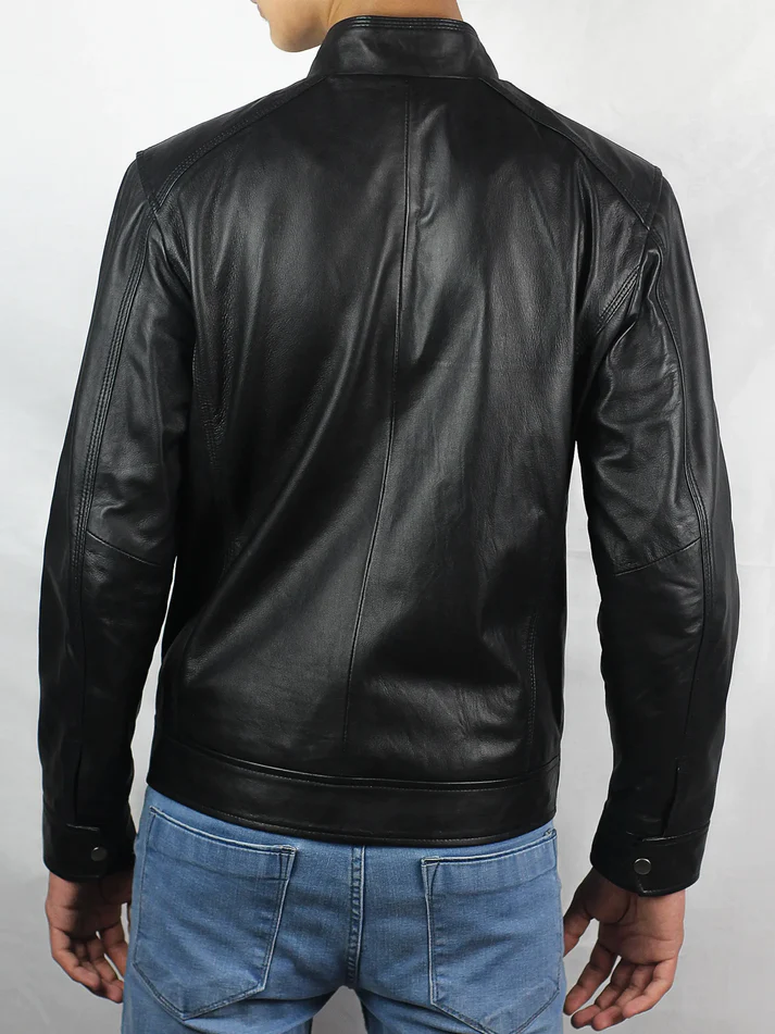 Black Cafe Racer Jacket