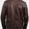 Fenric Men's Dark Brown Leather Vintage Motorcycle