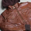 Hooded Brown Bomber Jacket