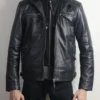 Hooded Leather Jacket