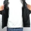 Men's Black Trucker Lambskin Leather Jacket