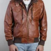 Oaklen Hooded Brown Jacket