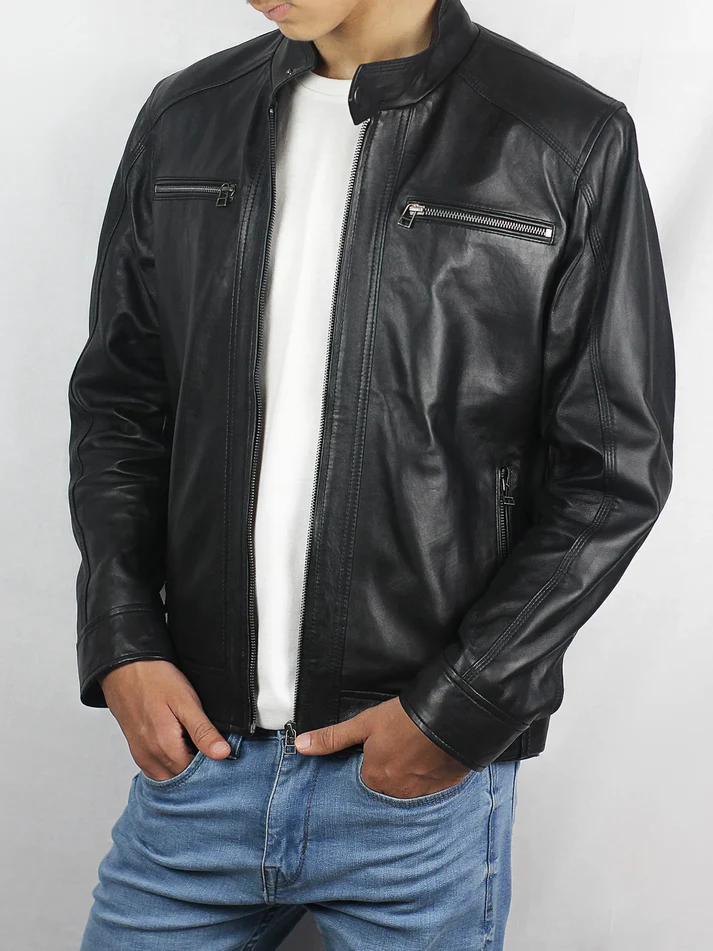Zevian Black Cafe Racer Jacket
