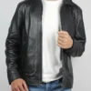 shirt collar leather jacket