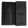 black leather long wallet